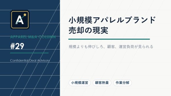 小規模アパレルブランド売却の現実