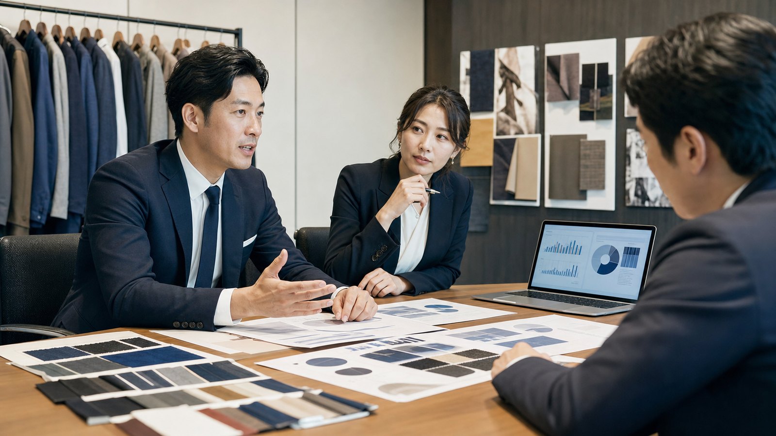 アパレル企業の買い手候補と承継条件を検討する会議
