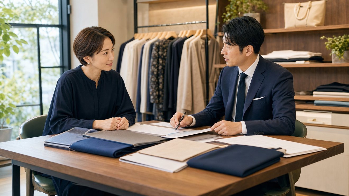 譲渡企業様の手数料0円方針を確認する相談風景